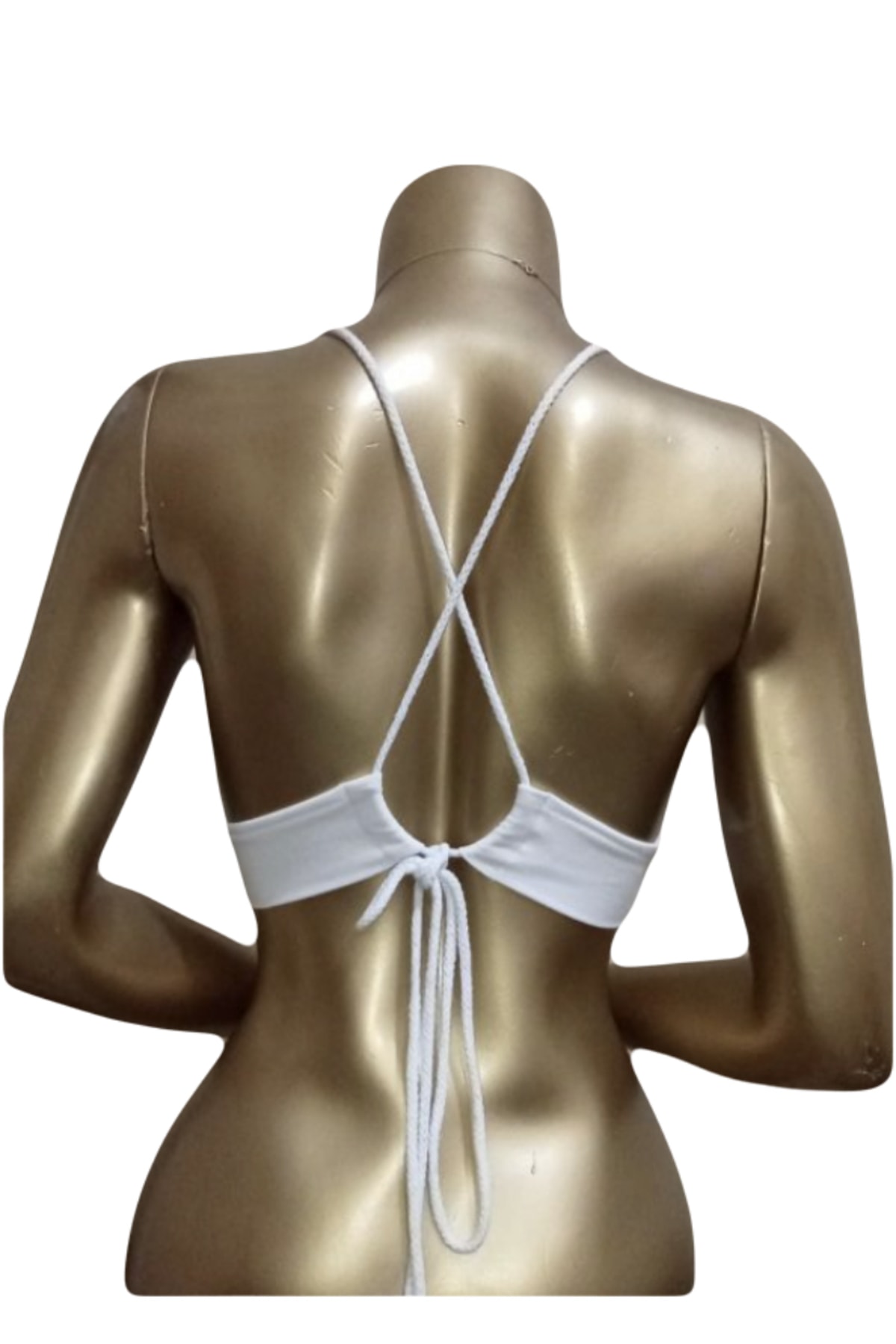 quella atelier  Beyaz Göğüs Dekolteli Crop Bluz - Görsel 2