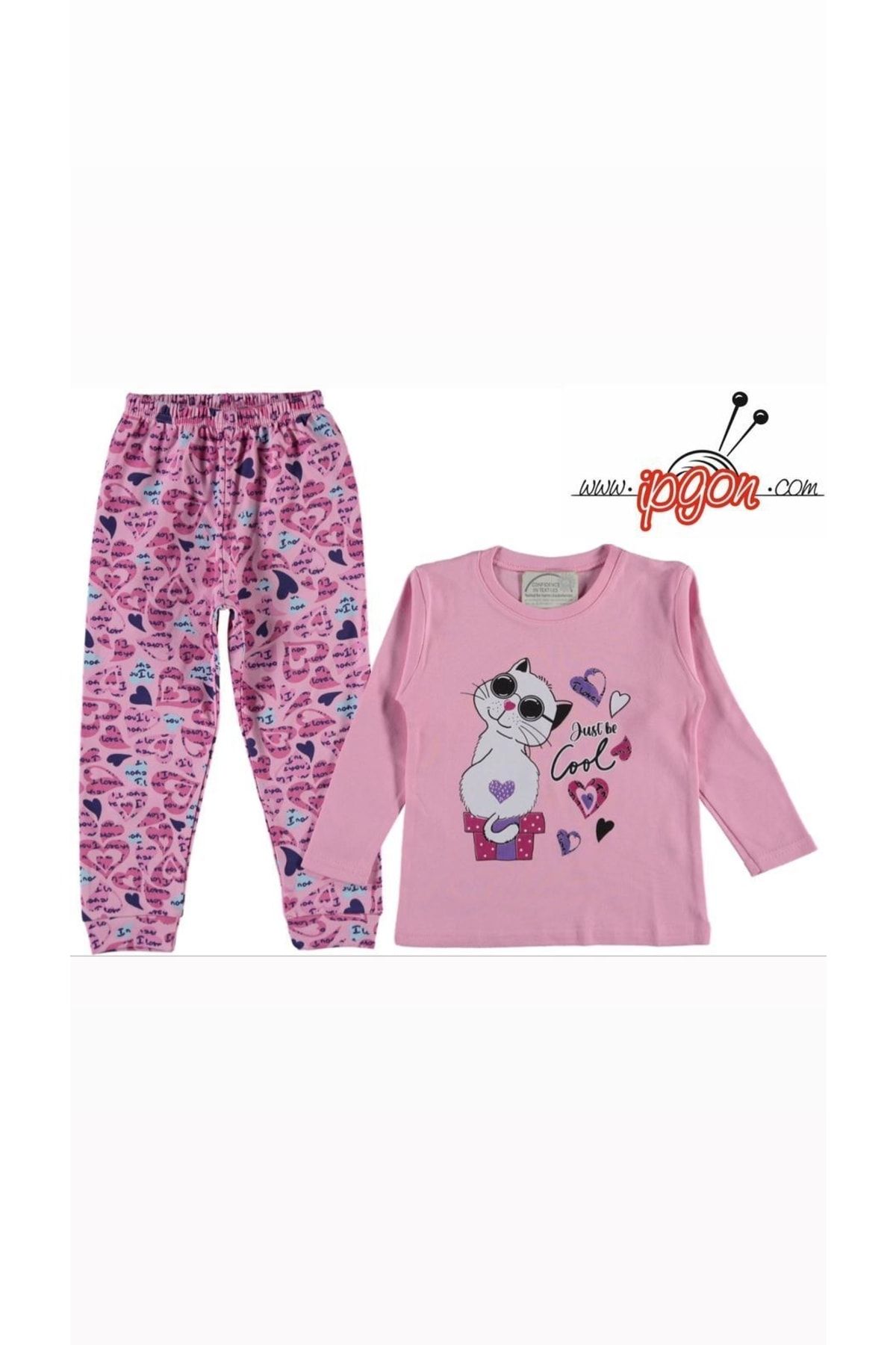 İPGON-Cat Pattern Pajama Set 1 Year Old 3