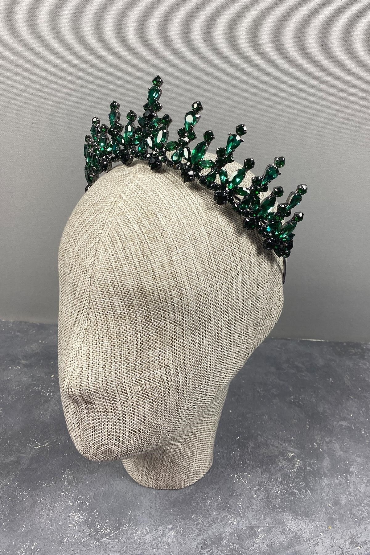 Cooker Parlak Mekik Taşlı Gelin Kına Tacı 7