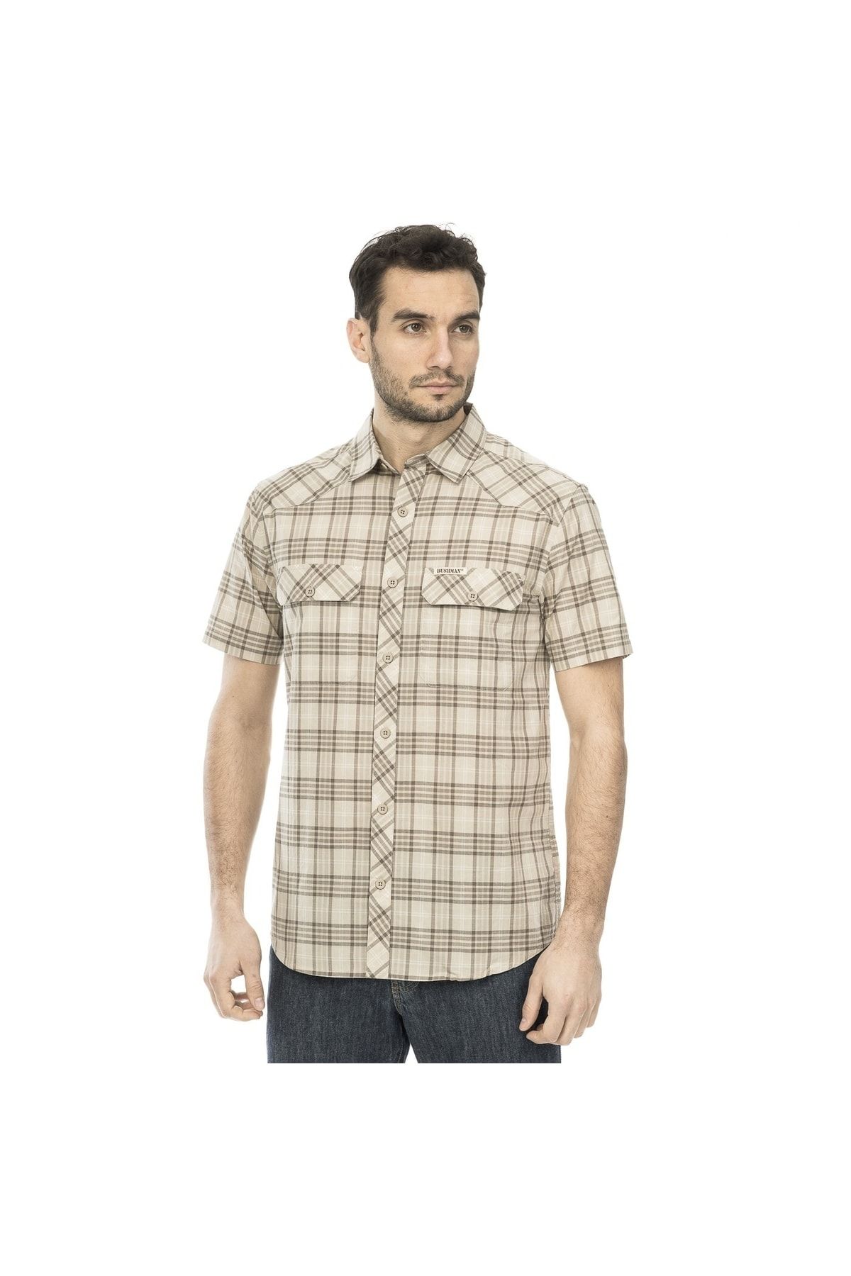 Bushman Hemd Beige Regular Fit