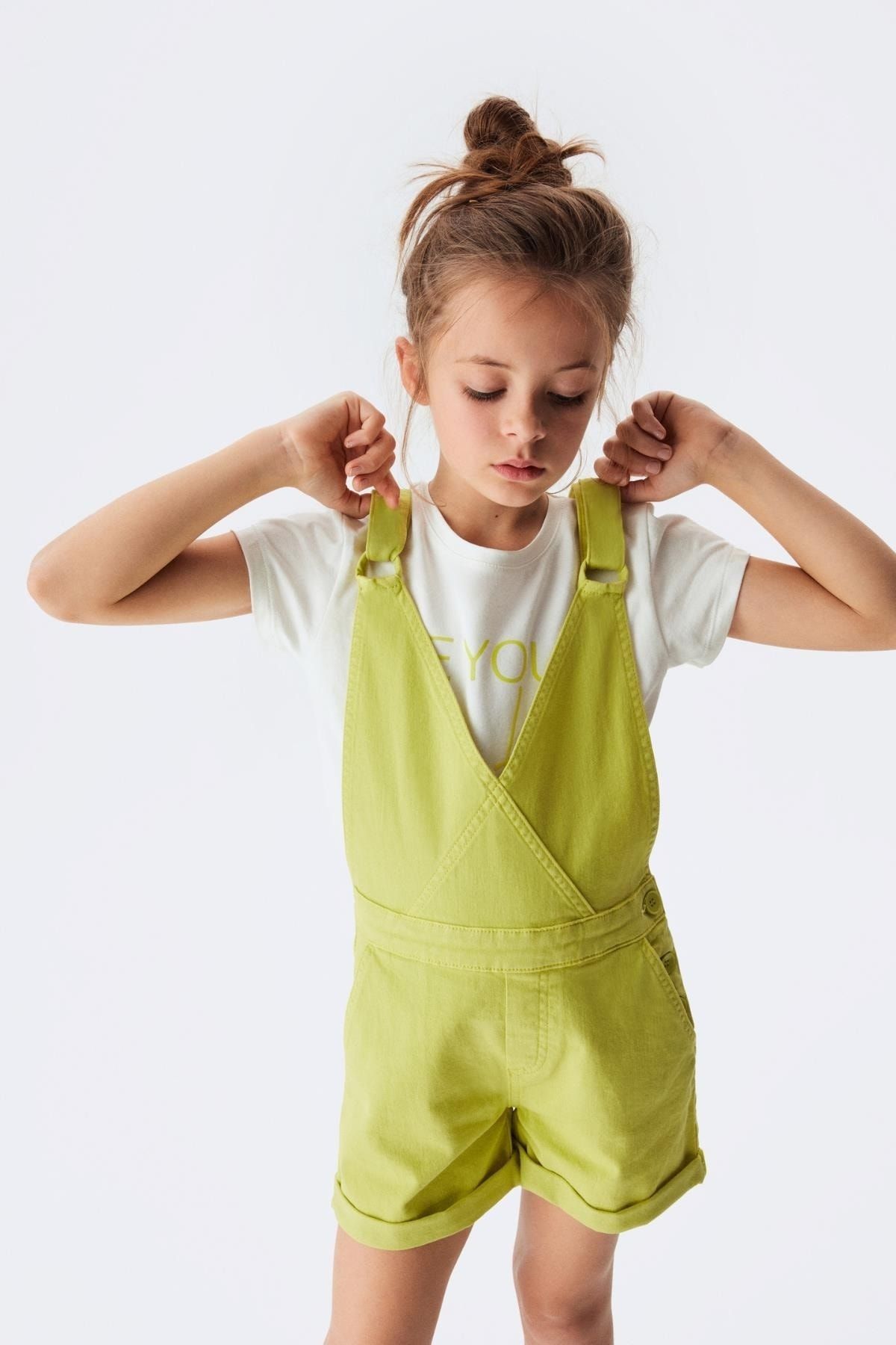Yellow on sale overall shorts