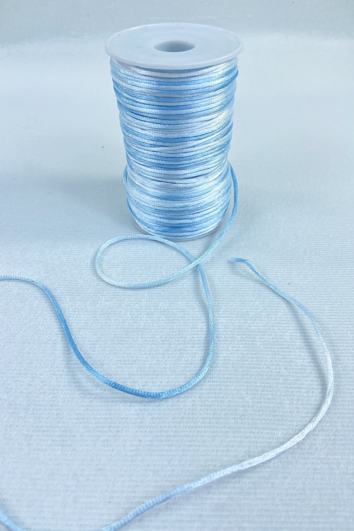 1 Mm Flush Satin Rope Ribbon Rope Pendant Bracelet Rope Blue Shades Colorful 10 Meters – Knitting Rope – Knitting