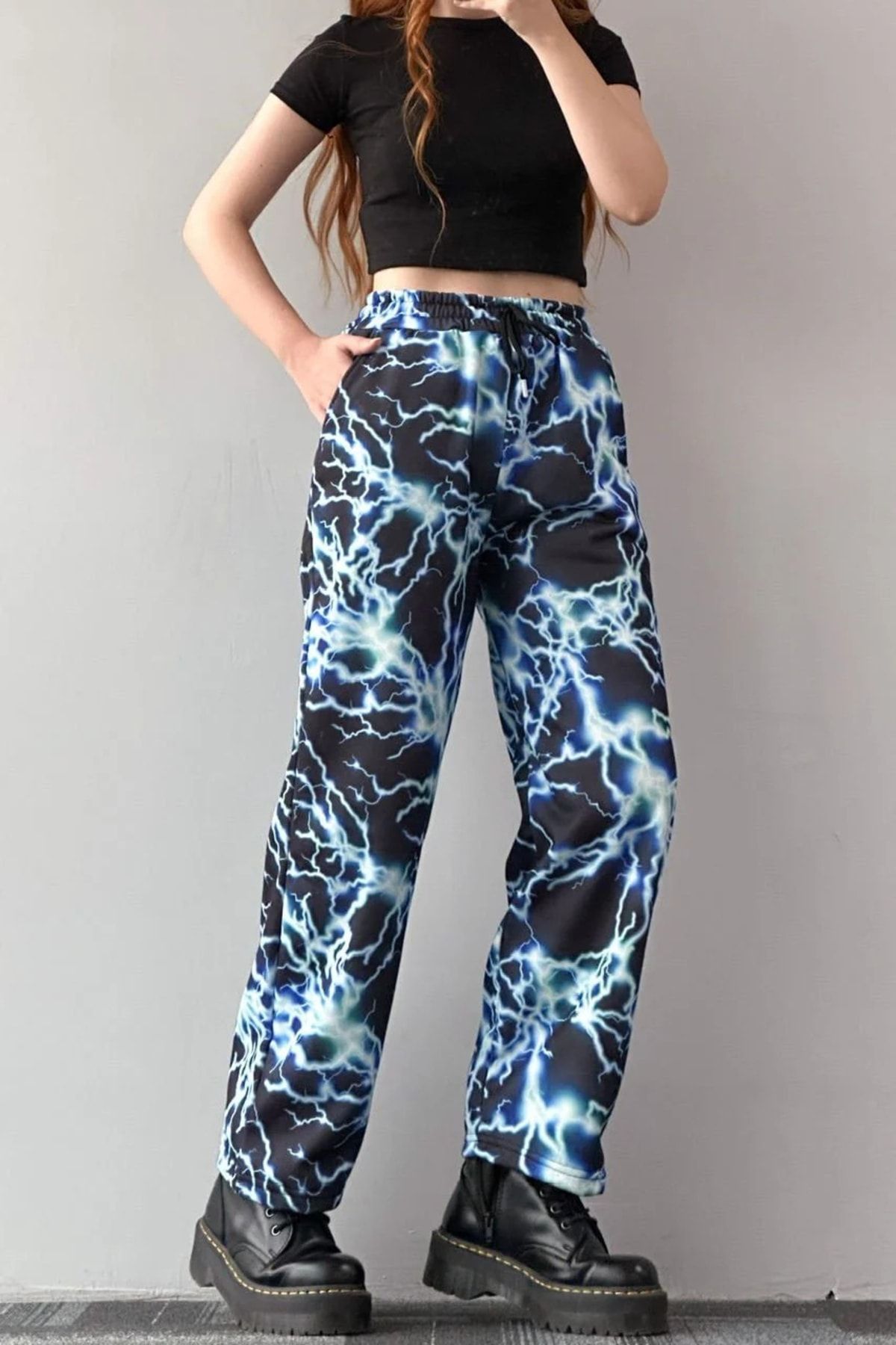 Blue lightning store sweatpants