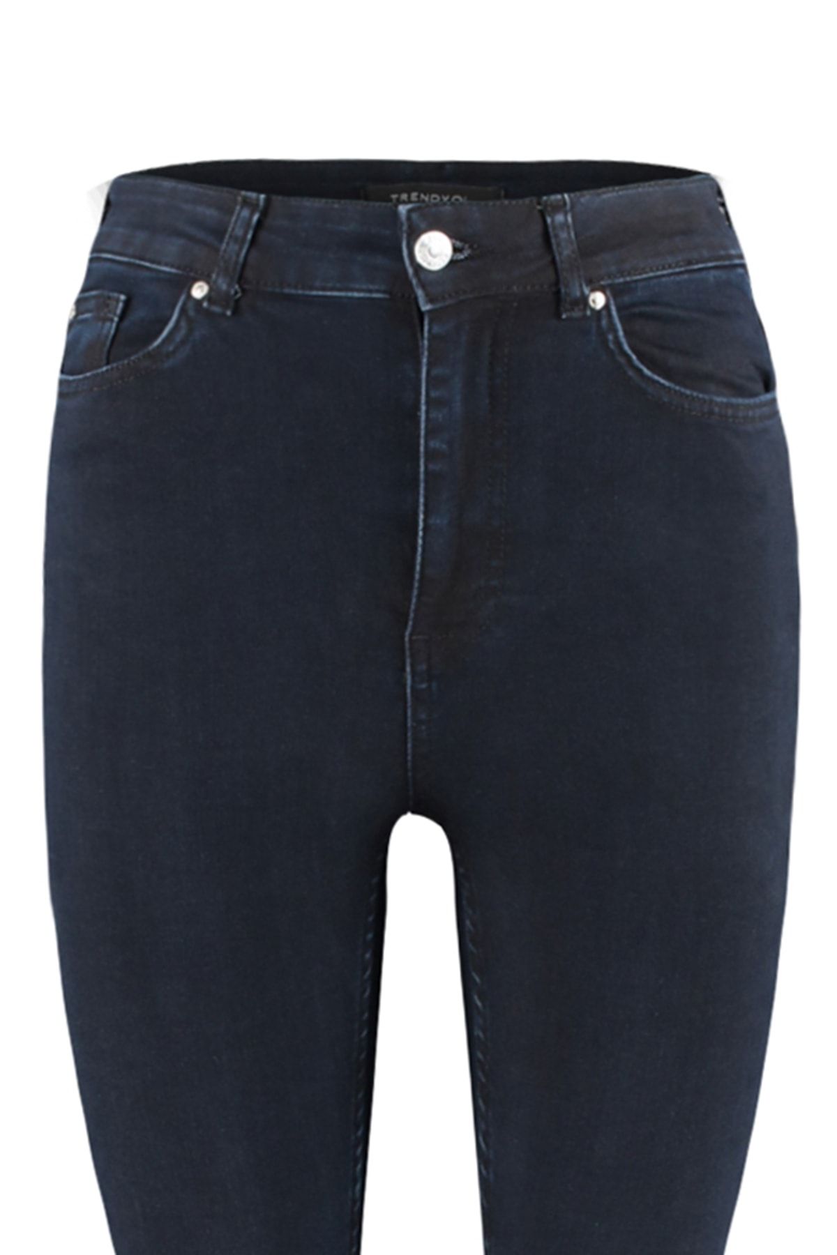 Trendyol Collection-Půlnoční modré Slimming Effect Super vysoký pas Úzké džíny TWOSS23JE00080 6