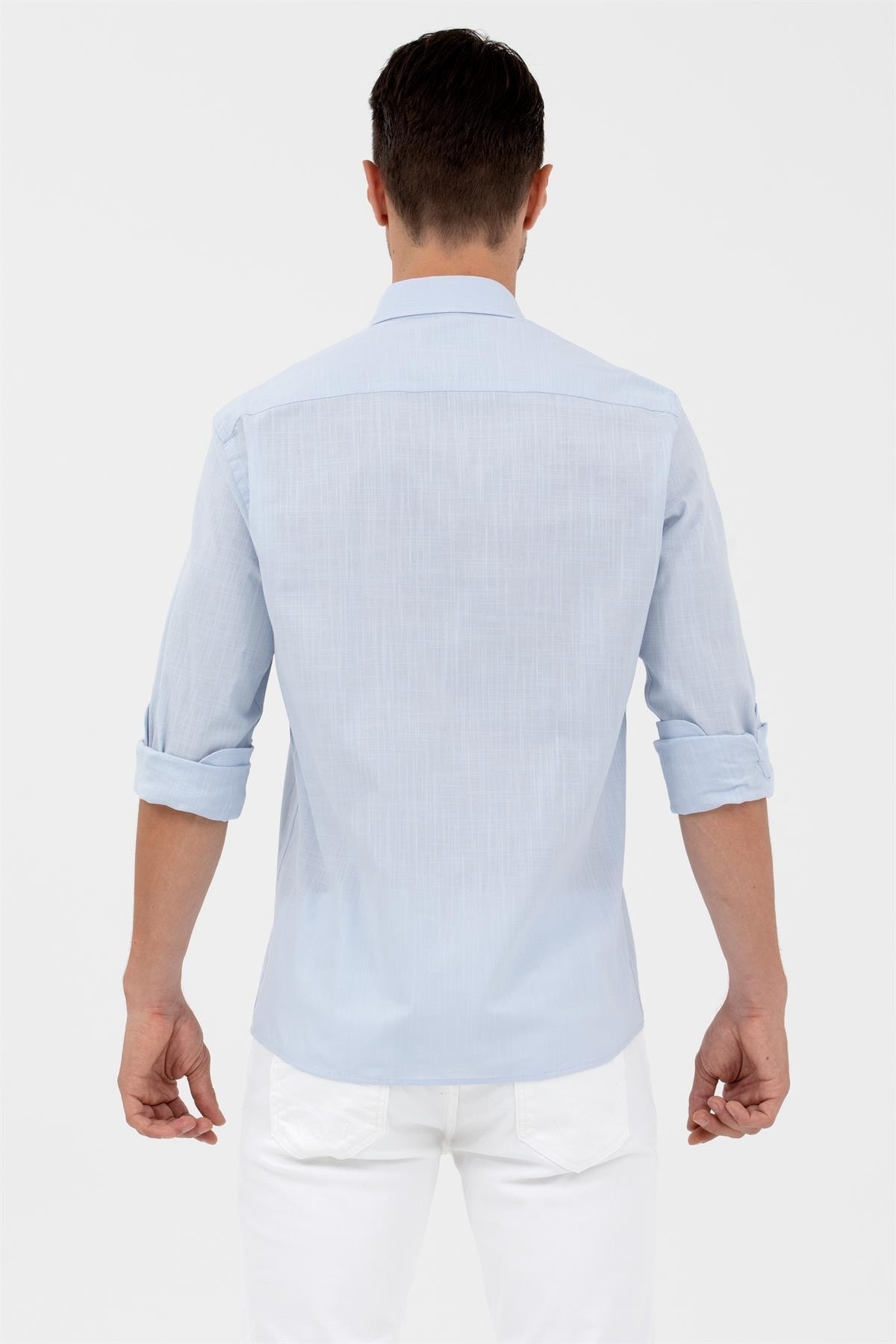 U.s.polo Assn Erkek Enzogl023y U.kol Keten Gömlek — آبی 1570318 — تصویر 3 از 4
