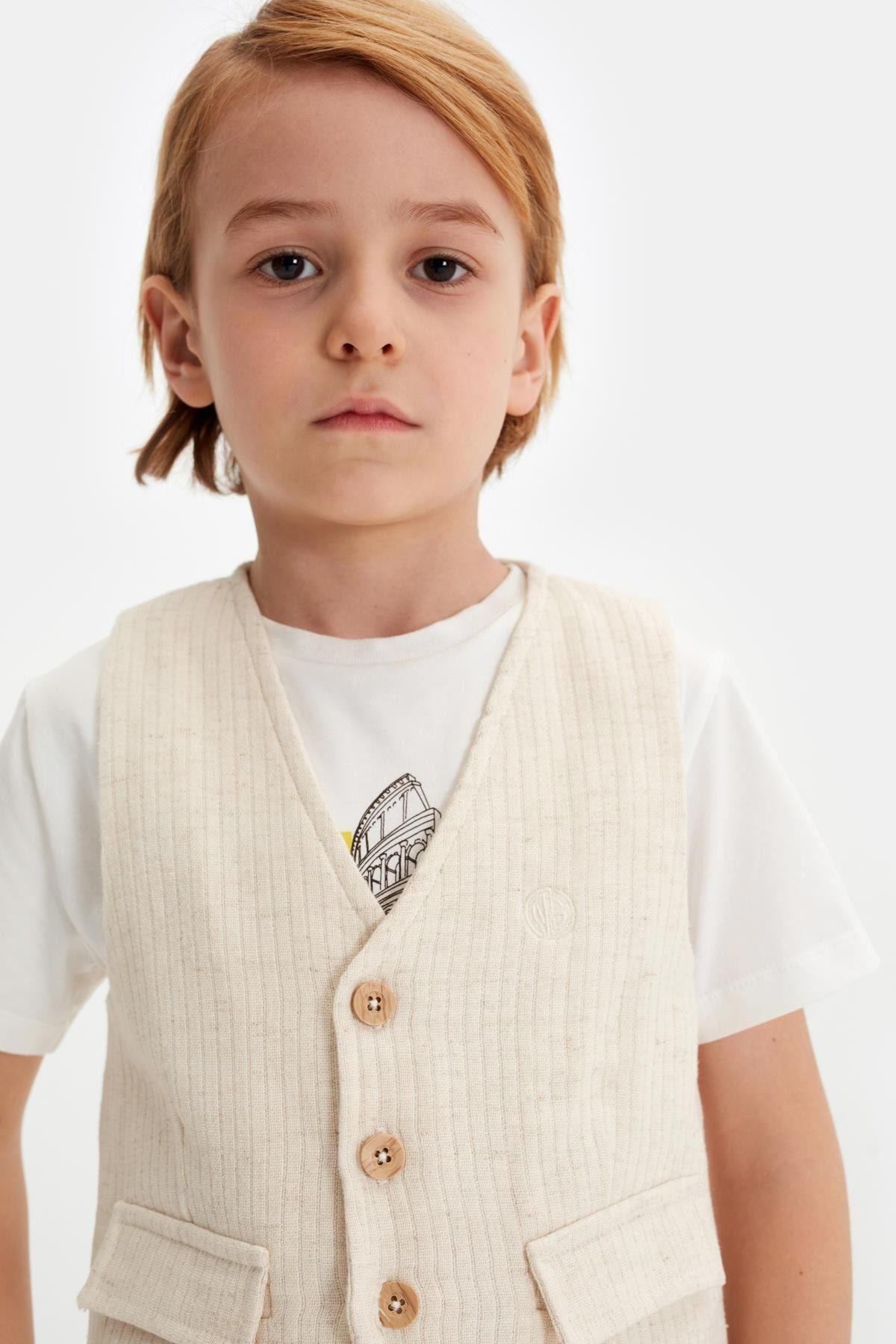 Boys new arrivals beige vest