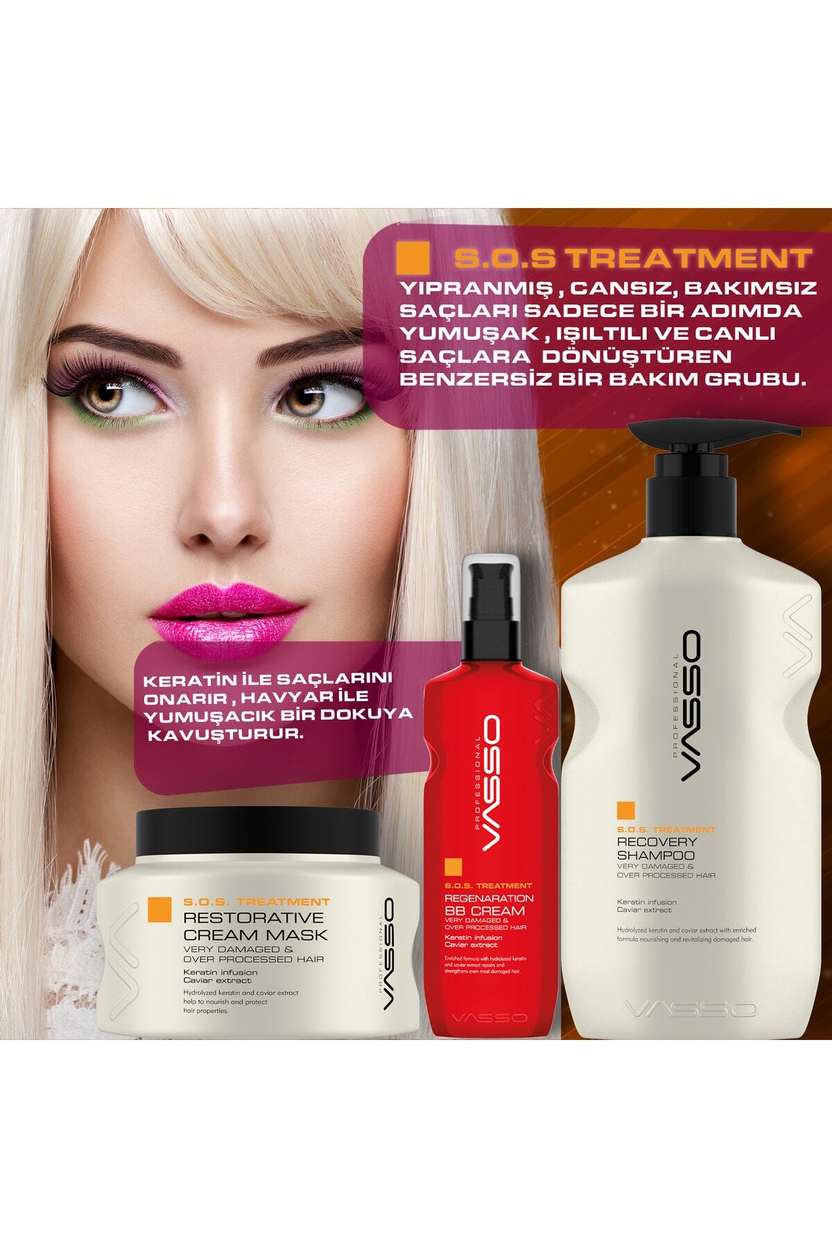 Aşırı Yıpranmış Saçlar Için Keratinli Ve Havyarlı S.o.s Bakım Seti — SOSSETBAKIM1 — تصویر 3 از 6