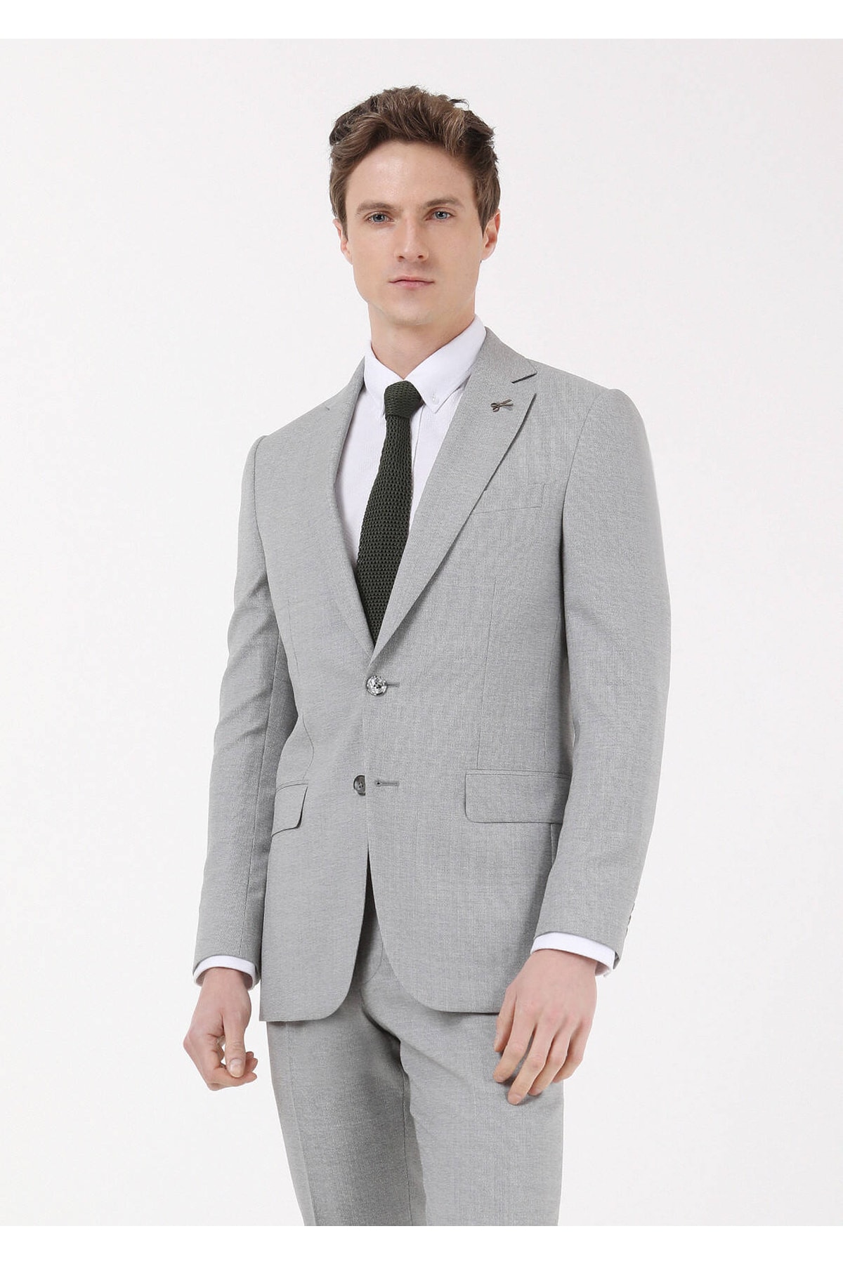 Ramsey Gri Mikro Thin&taller-slim Fit %100 Yün Takım Elbise