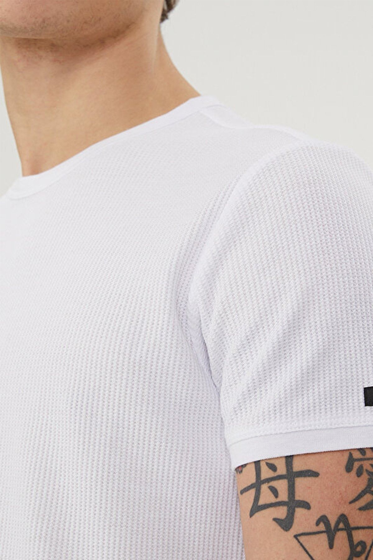 تی شرت سفید مردانه دوچرخه Basic Tshirt LF 2029027 Loft