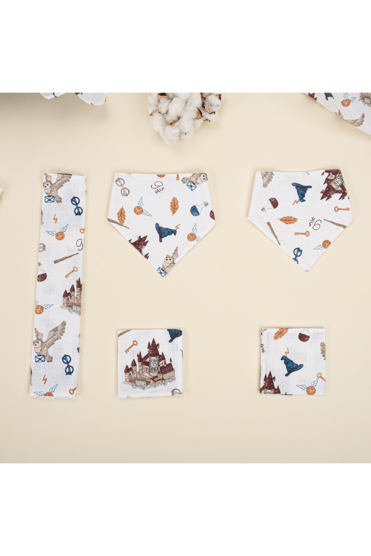 Yunikobaby 11 Parça Set - Harry Emzirme Önlüğü,puset Seti,müslin Örtü,alt Açma Matı,mendil Seti fotoğrafı 7 (önizleme)