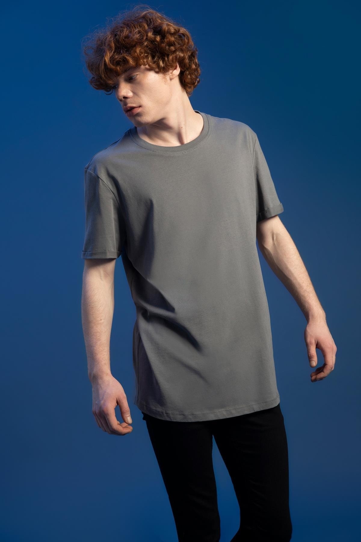 DeFacto T-Shirt Grau Regular Fit
