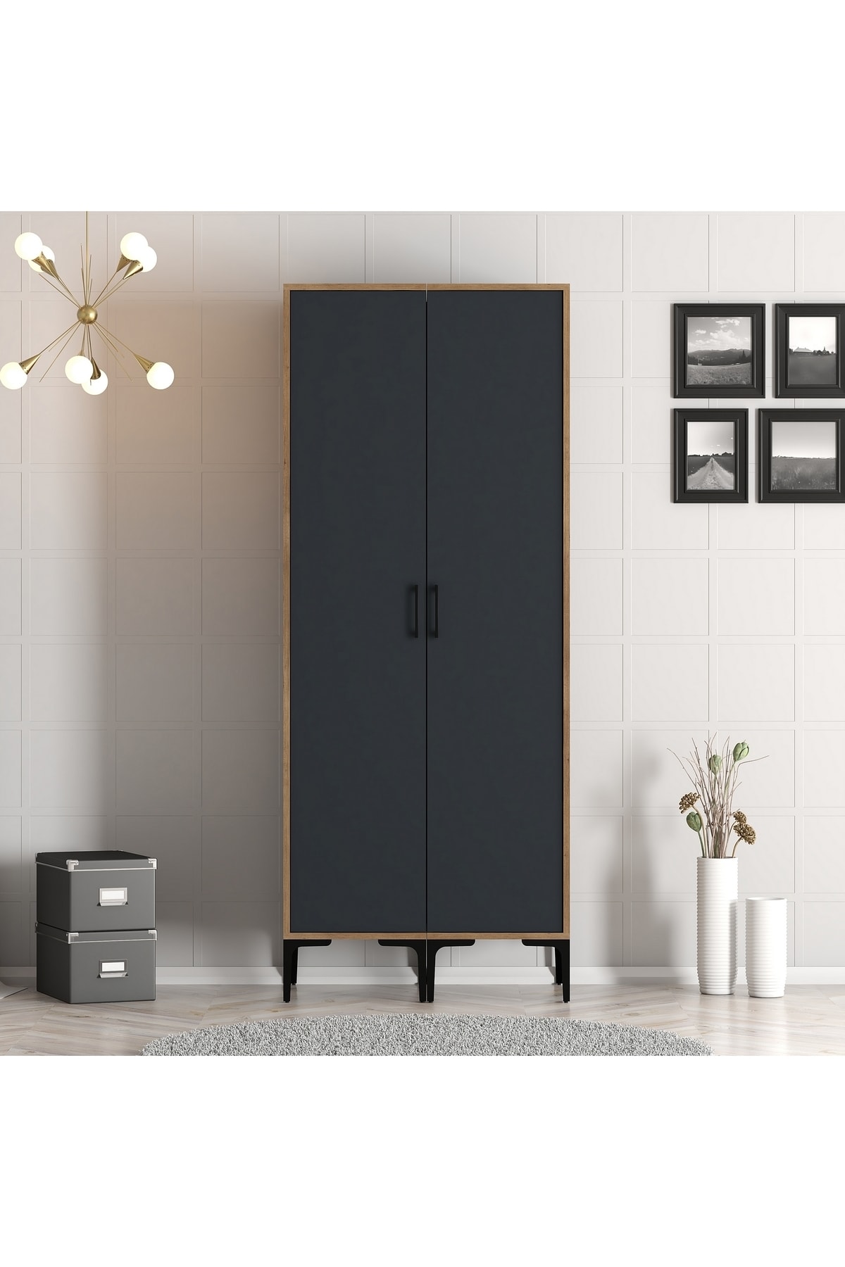 Beach 2-Door Wardrobe Ss - Anthracite