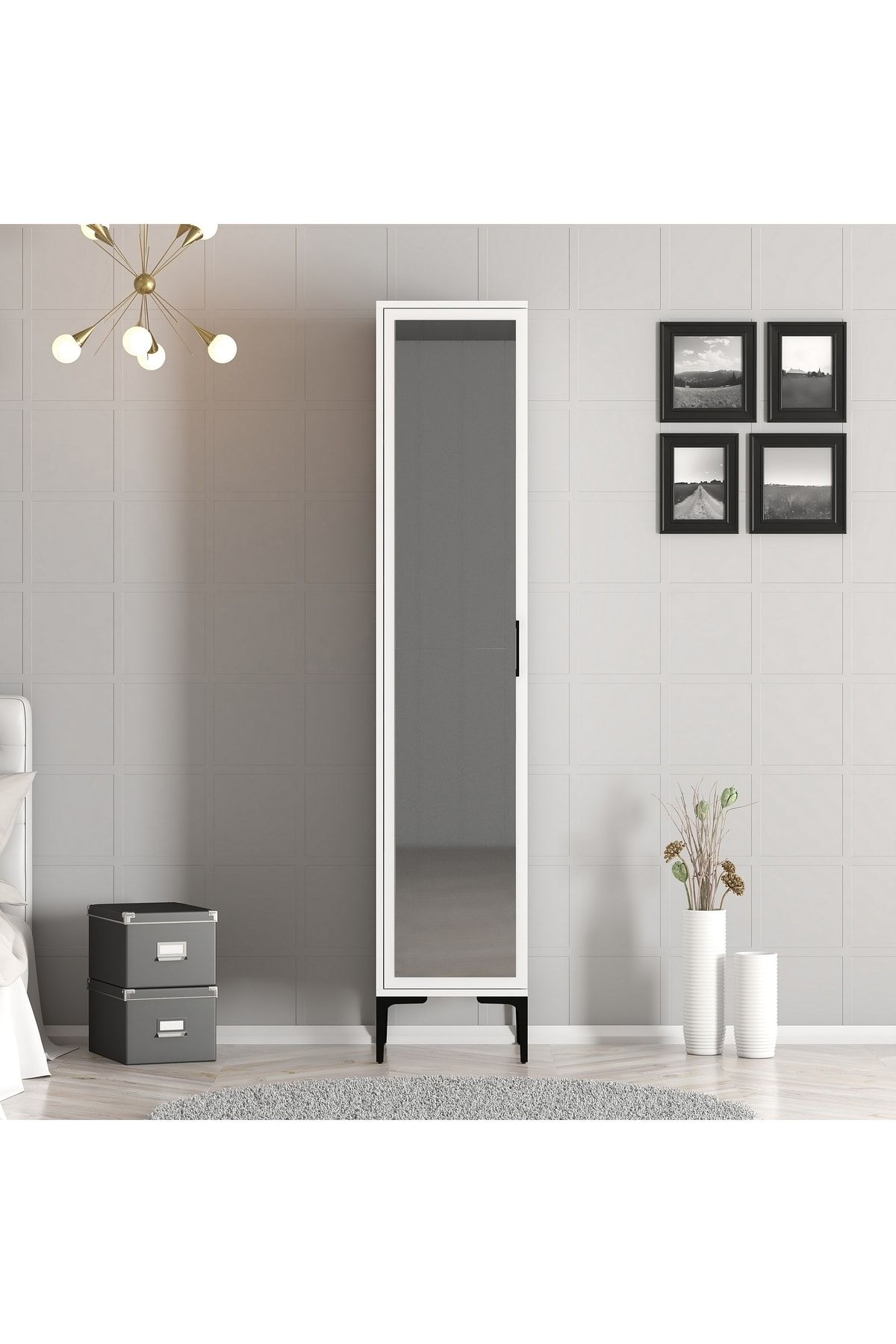 Kumsal 1 Kapılı Gardrop R - Beyaz