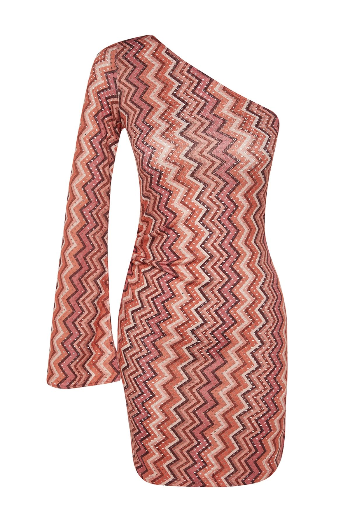 Trendyol Collection Geometric Patterned Fitted Mini Knitted One