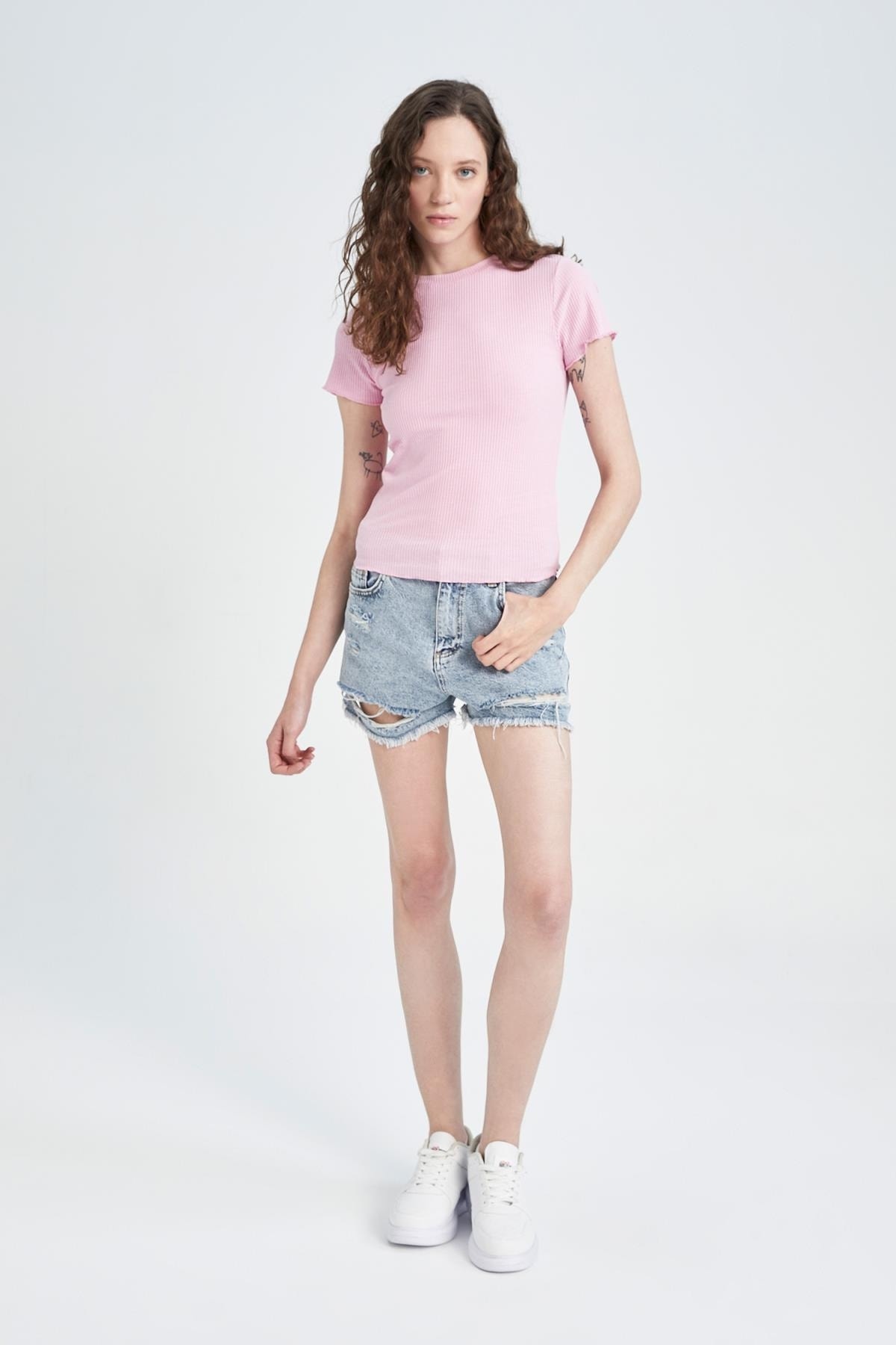 DeFacto T-Shirt Rosa Slim Fit FN5944