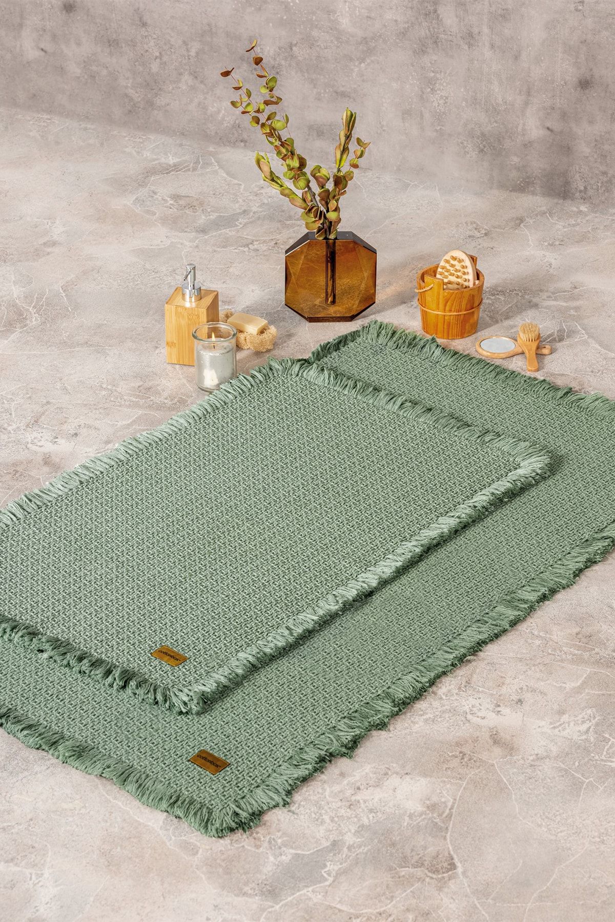 Green bath on sale mat