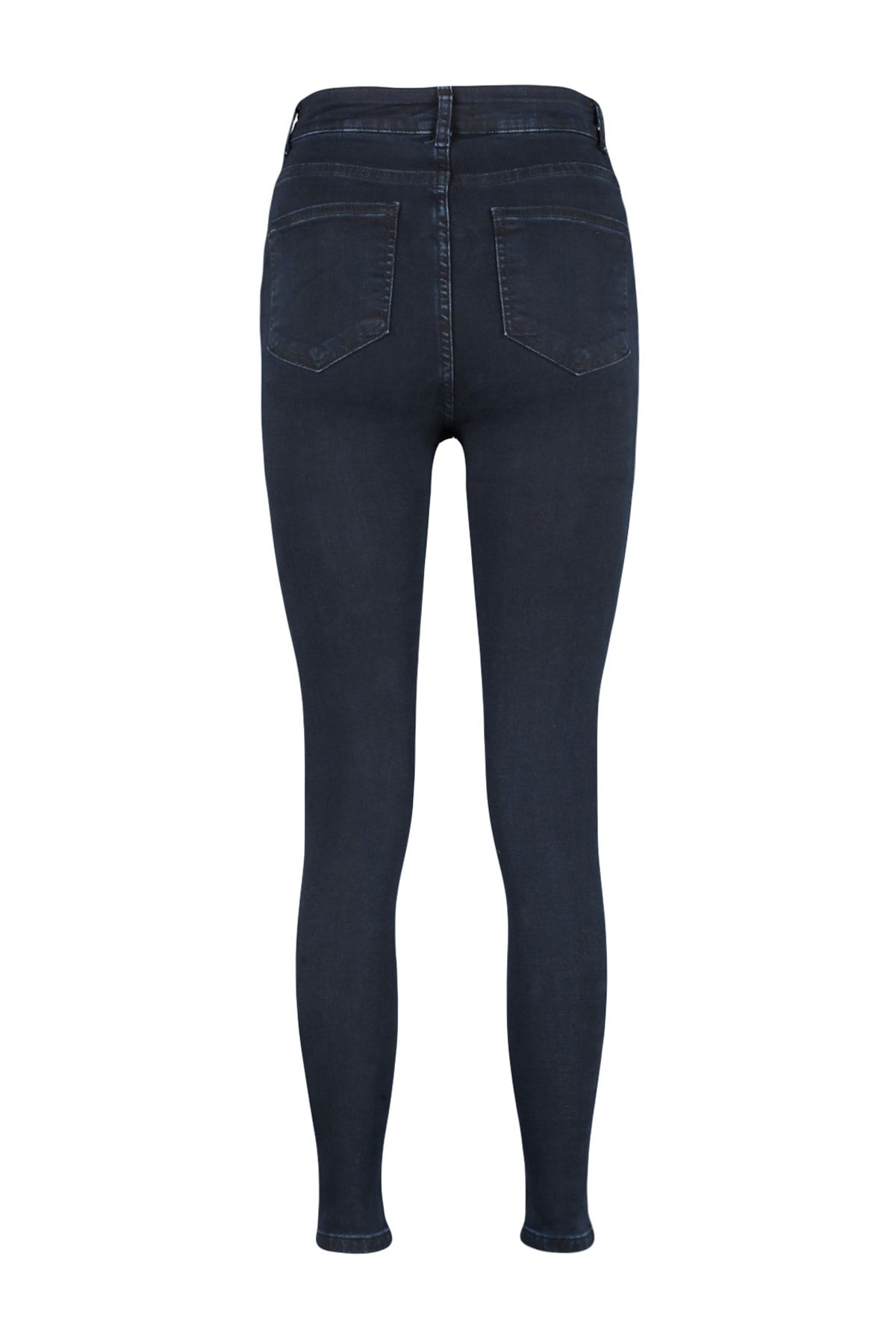 Trendyol Collection-Půlnoční modré Slimming Effect Super vysoký pas Úzké džíny TWOSS23JE00080 7