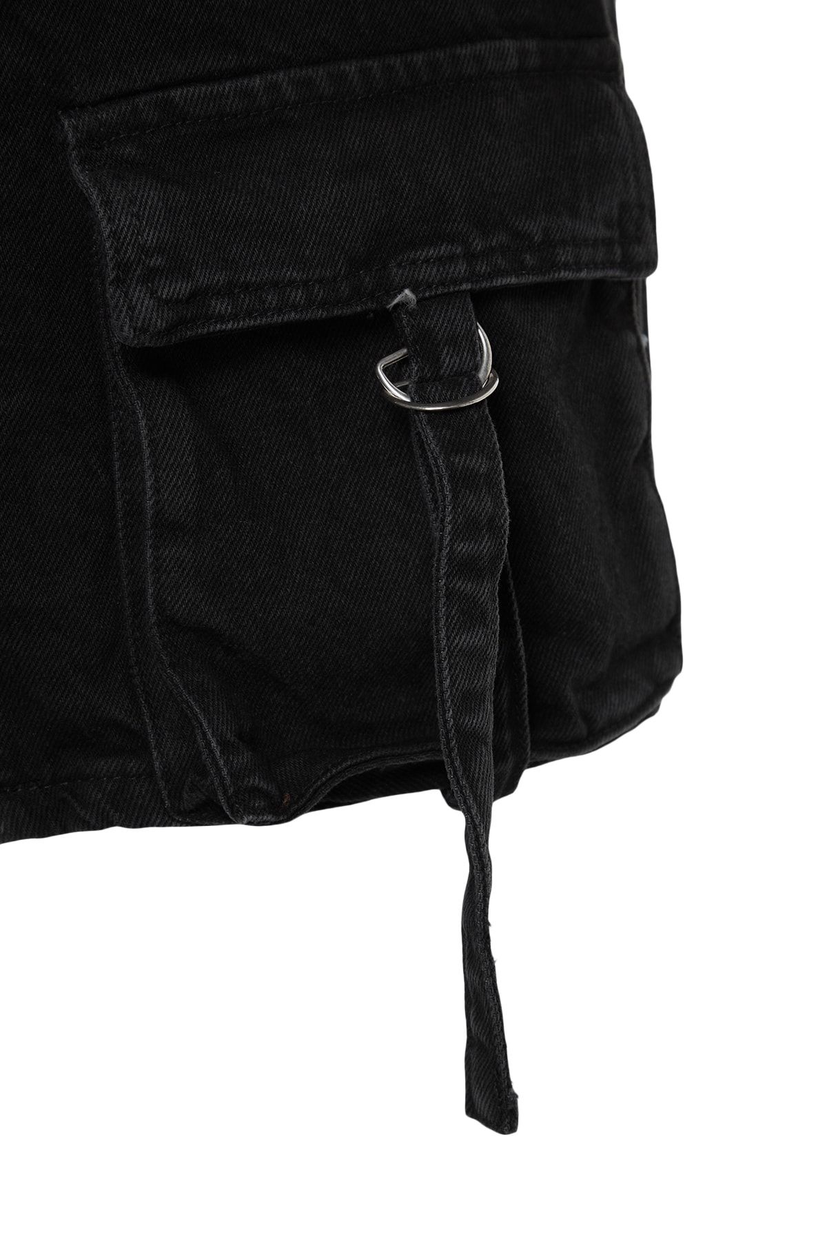 Trendyol Collection-Schwarzer High Waist Mini-Jeansrock mit Cargo-Taschendetail TWOSS23ET00112 7