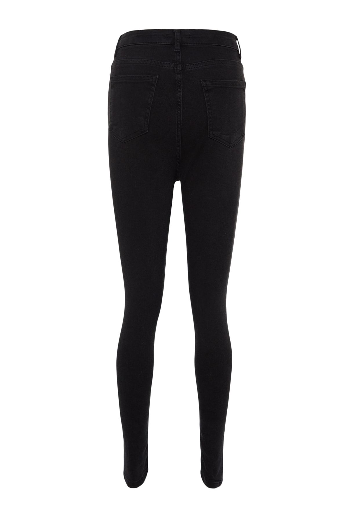 Trendyol Collection-Blugi negri skinny cu talie înaltă TWOSS23JE00075 7