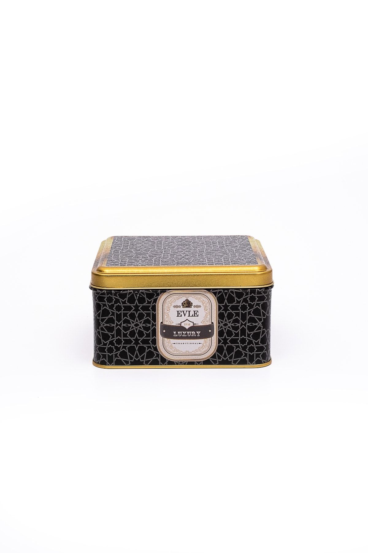 EVLE-Er026-V2 Trellis Patterned Square Metal Storage Container 16X16 cm 1