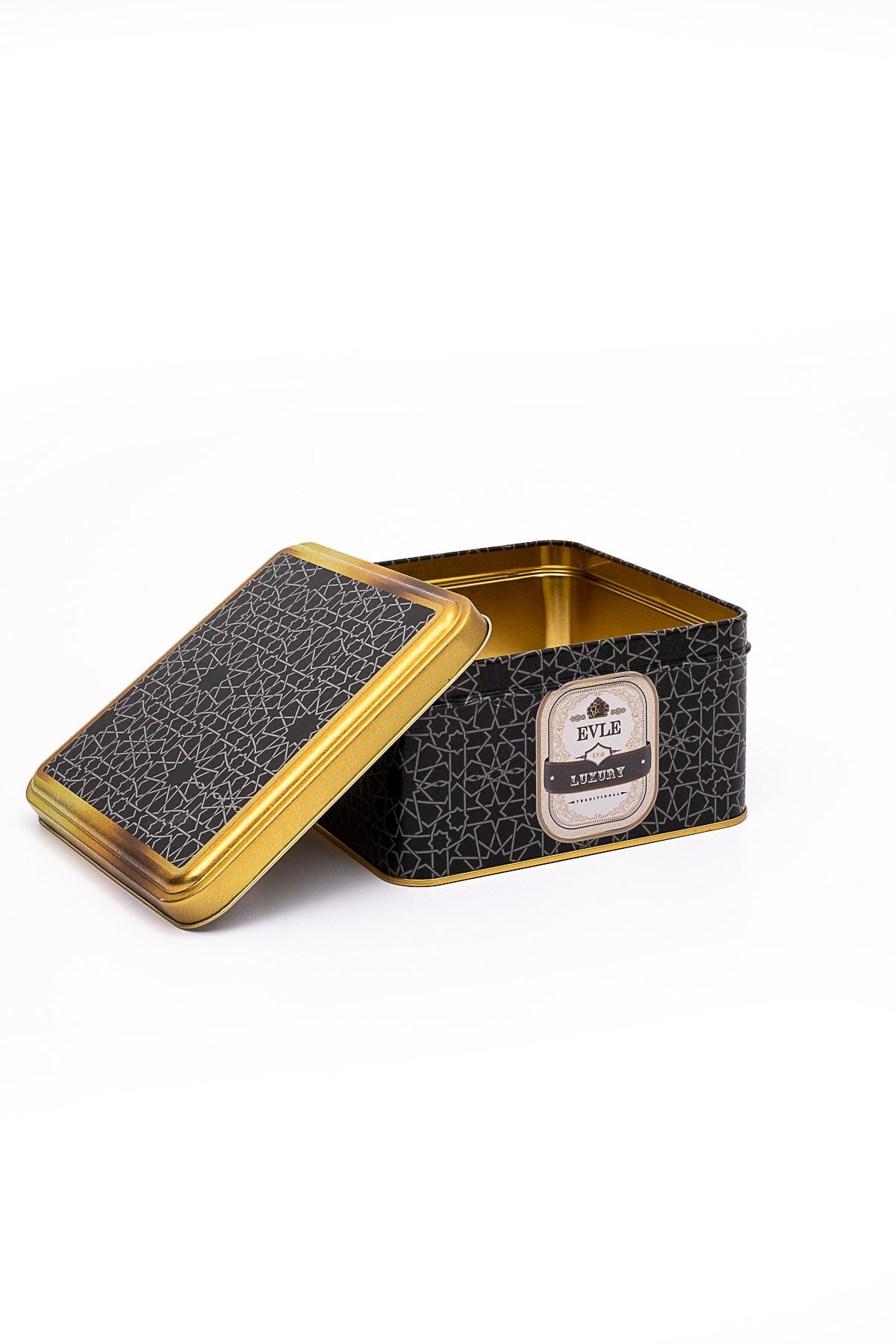 EVLE-Er026-V2 Trellis Patterned Square Metal Storage Container 16X16 cm 2