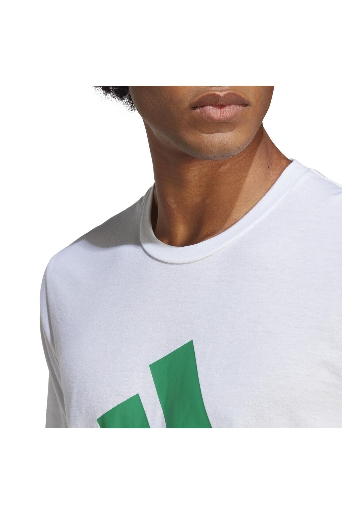 White adidas t shirt with best sale green logo