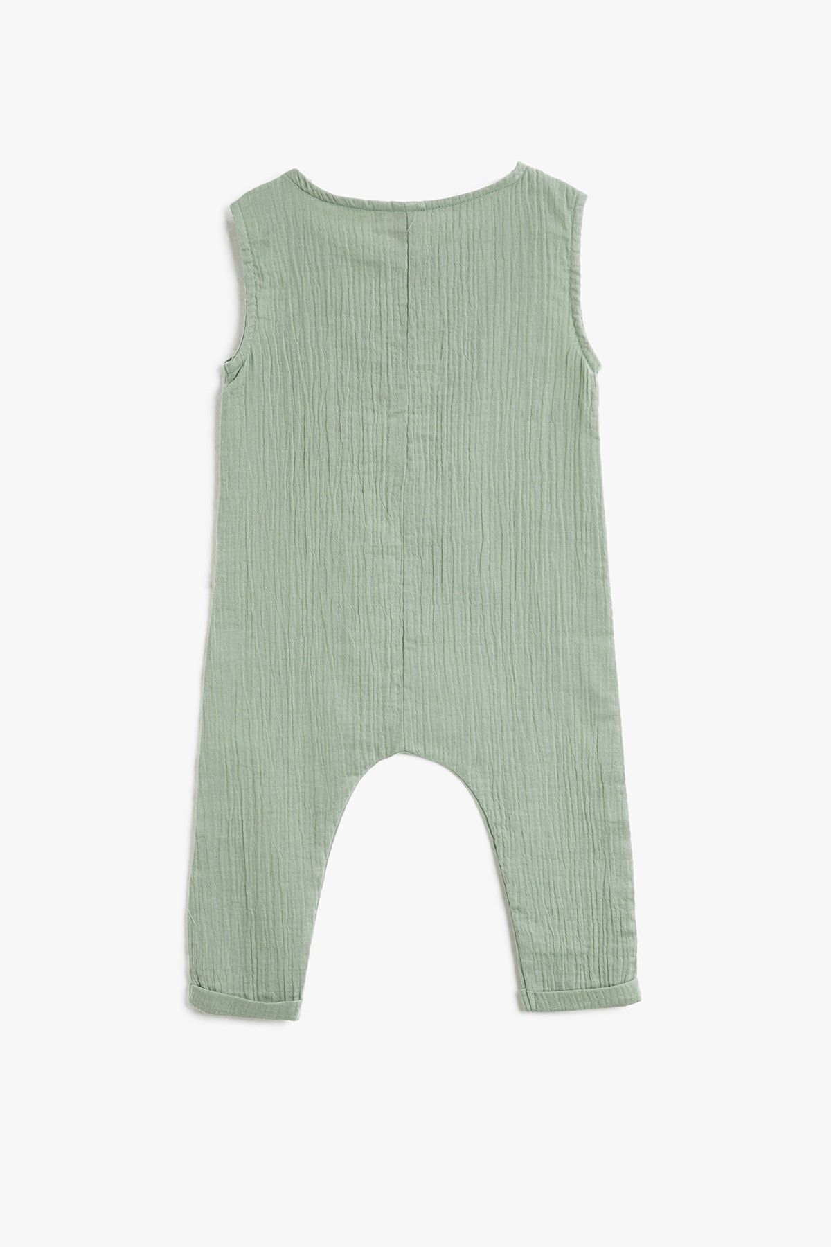 Koton-Baby-Overall aus Musselin-Stoff mit Knöpfen, ärmellos und Taschen, 3smb40069tw 2