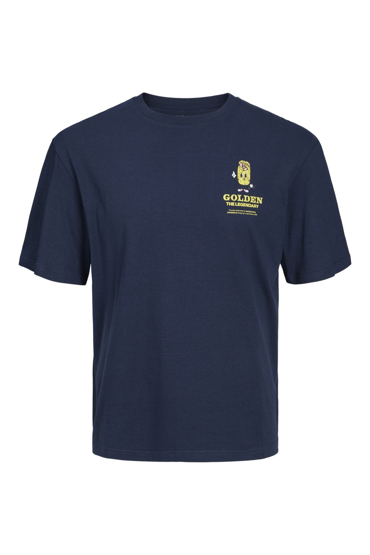 تیشرت مردانه آبی سرمه ای جک اند جونز | 12232251 اورجینال - تصویر 7