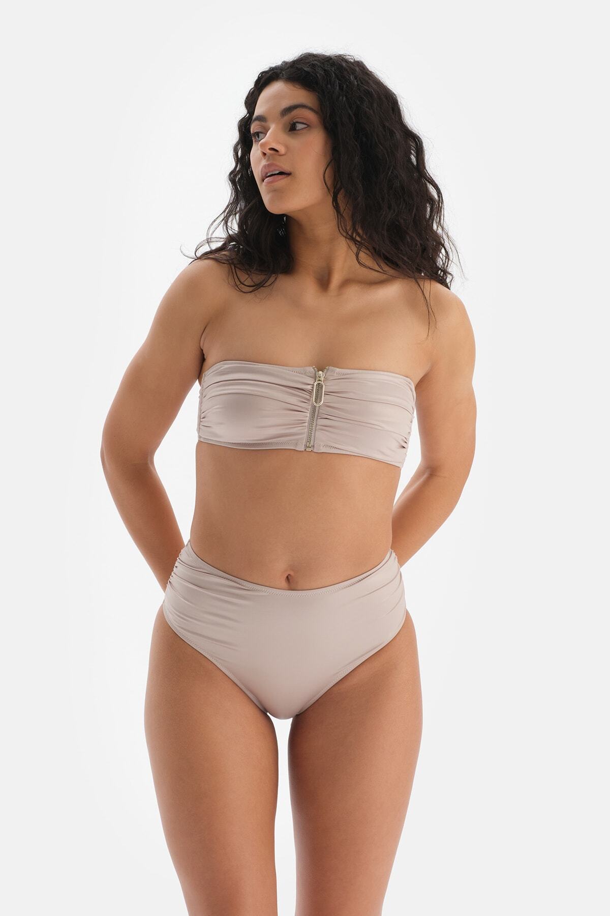 Dagi-Beiges trägerloses Bikinioberteil 5