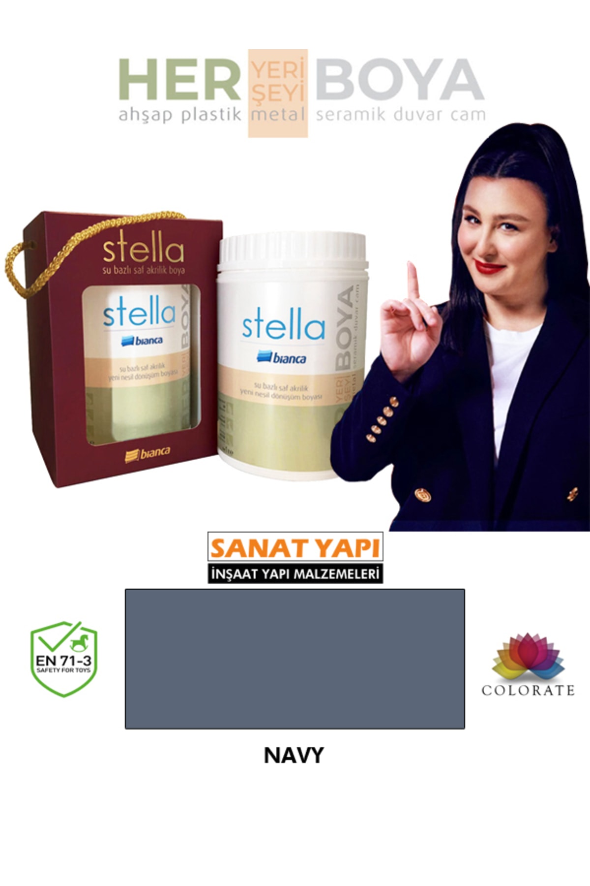 Stella Water Based Acrylic Paint Navy