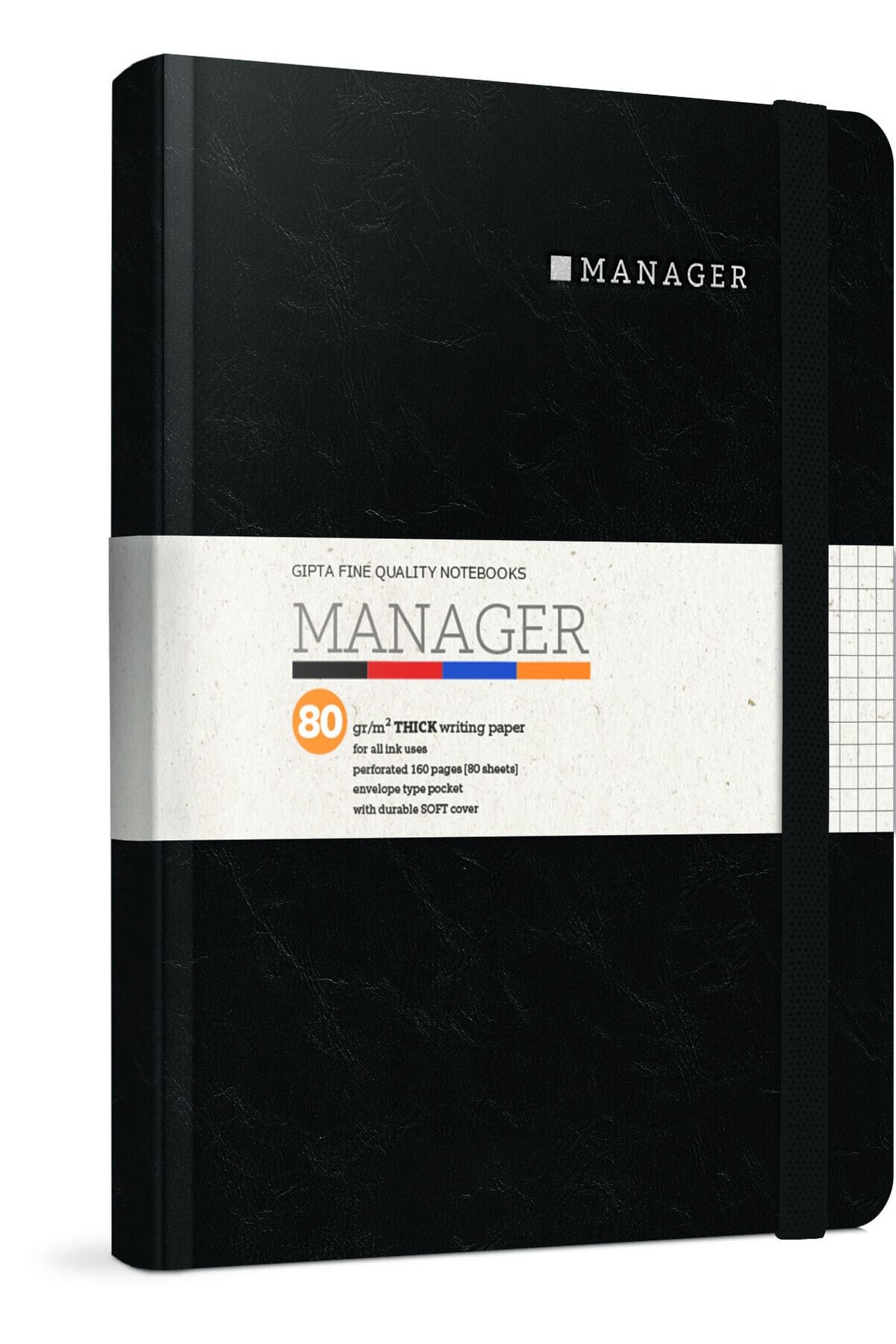 Gıpta-Manager Rope Stitched Soft Hard Cover Notepad A5 80 Sheets Lined (Pack of 4) 5741 3
