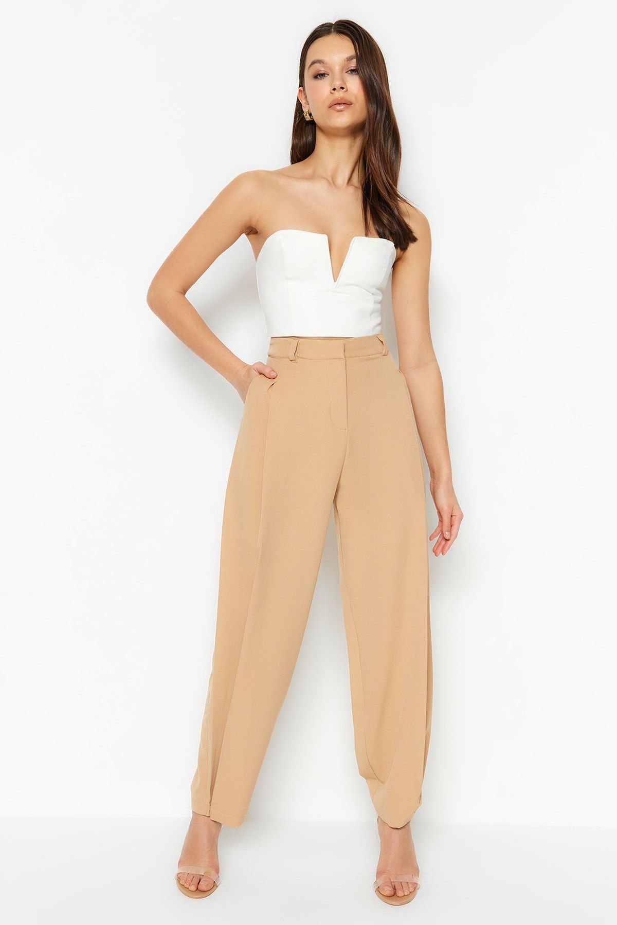 Trendyol Collection Hose Braun Straight