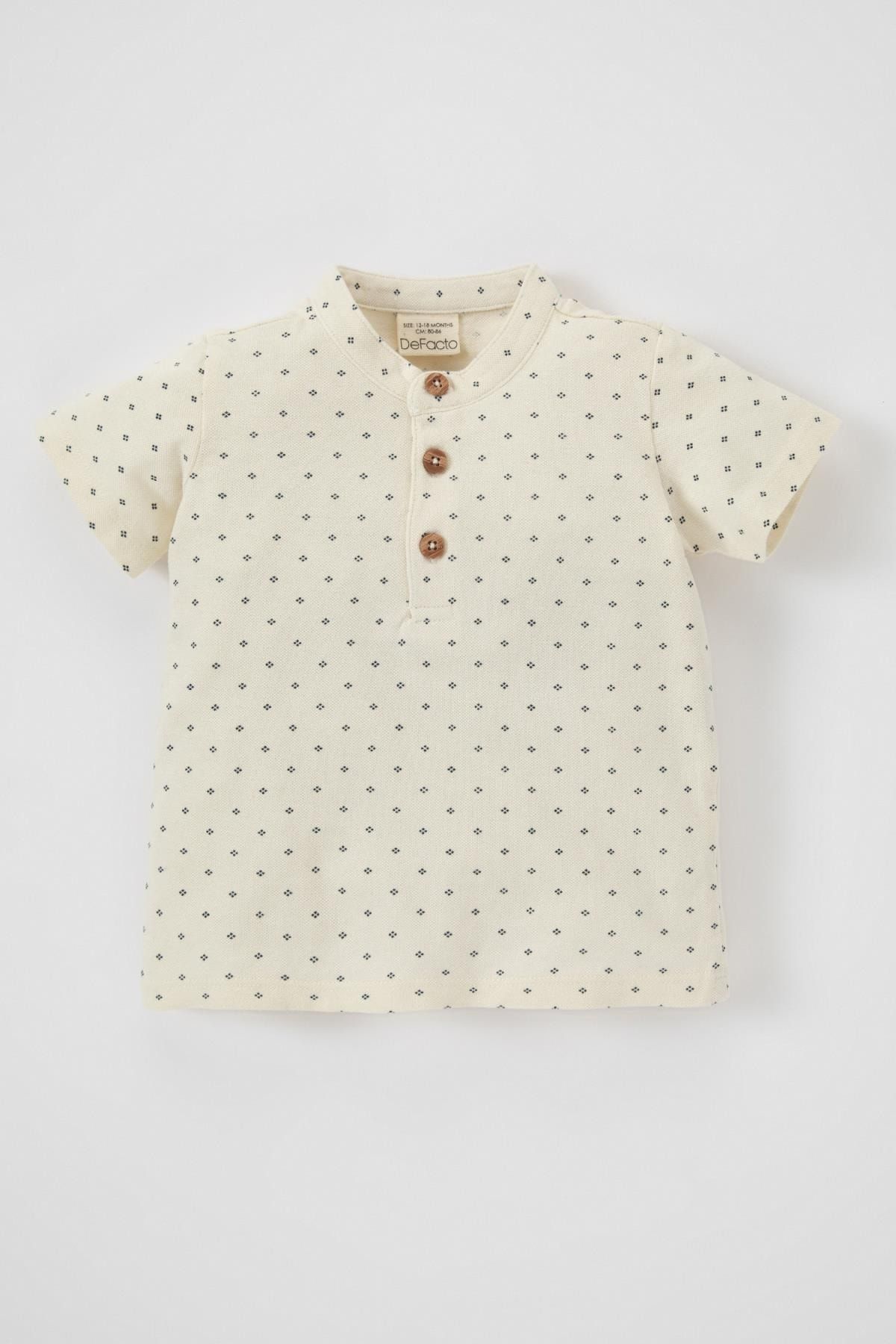 DeFacto T-Shirt Ecru Regular Fit