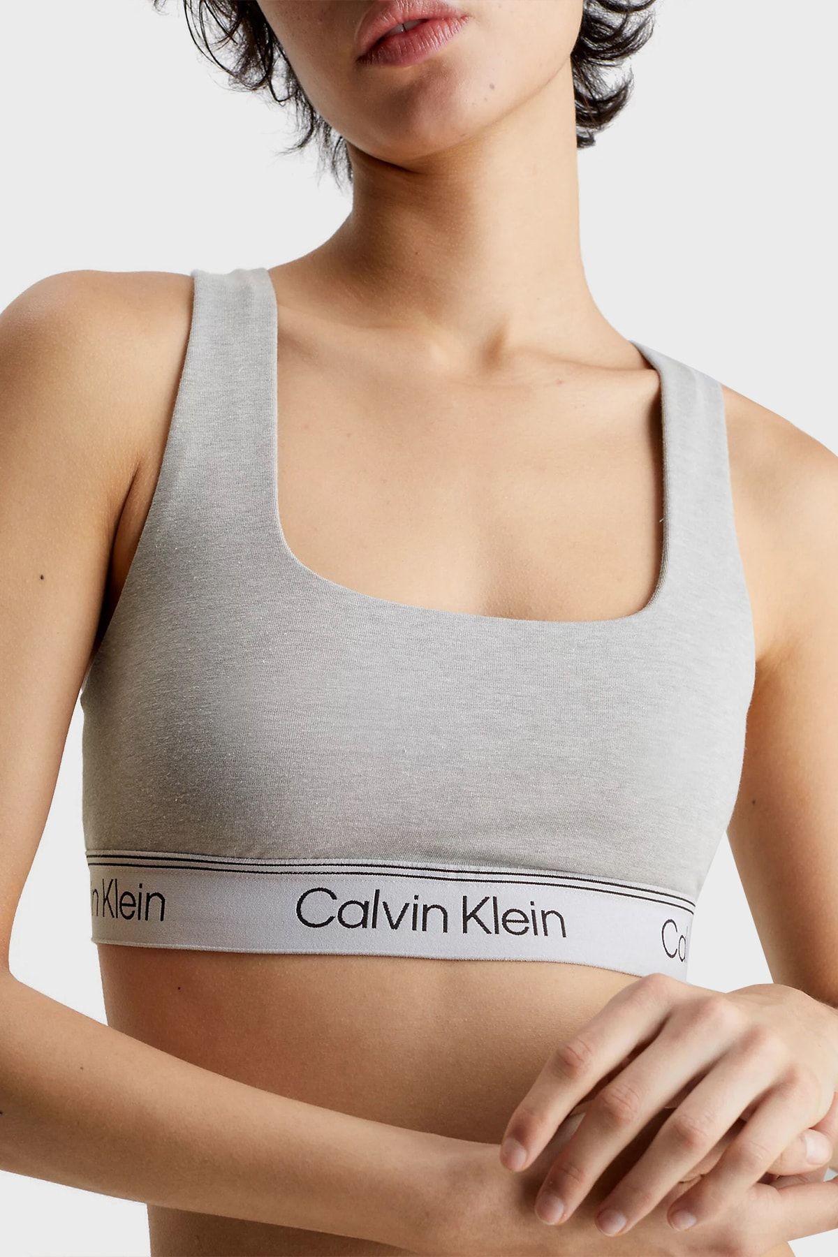Calvin Klein Sports Bra - Gray - Plain - Trendyol