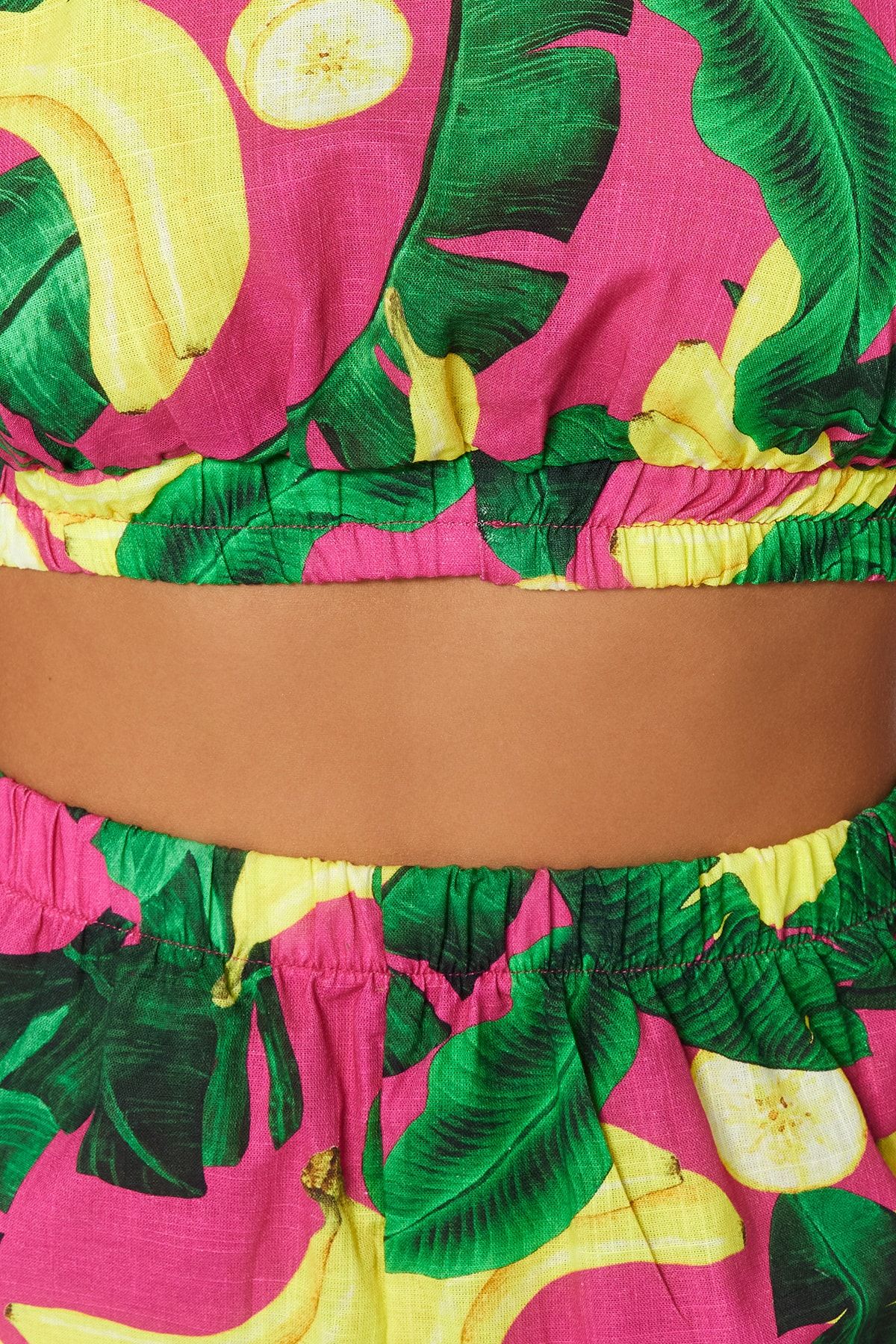 Trendyol Collection-Set de bluze scurte, 100% bumbac, decoltate, țesute cu model tropical TBESS23AU00169 5