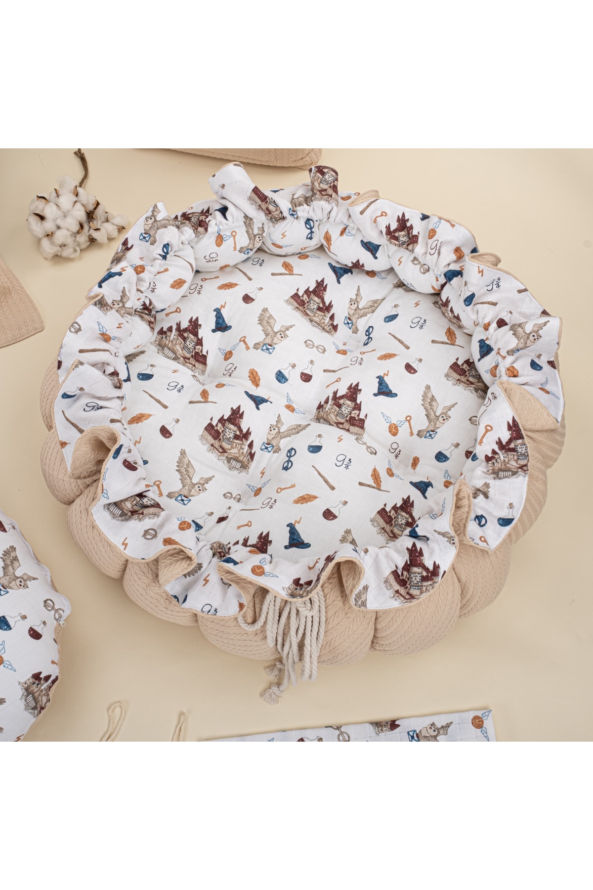 Yunikobaby 17 Parça Set - Sütlü Kahve Örgü - Harry Babynest,emzirme Yastığı Ve Önlüğü,puset Seti,çanta fotoğrafı 6 (önizleme)