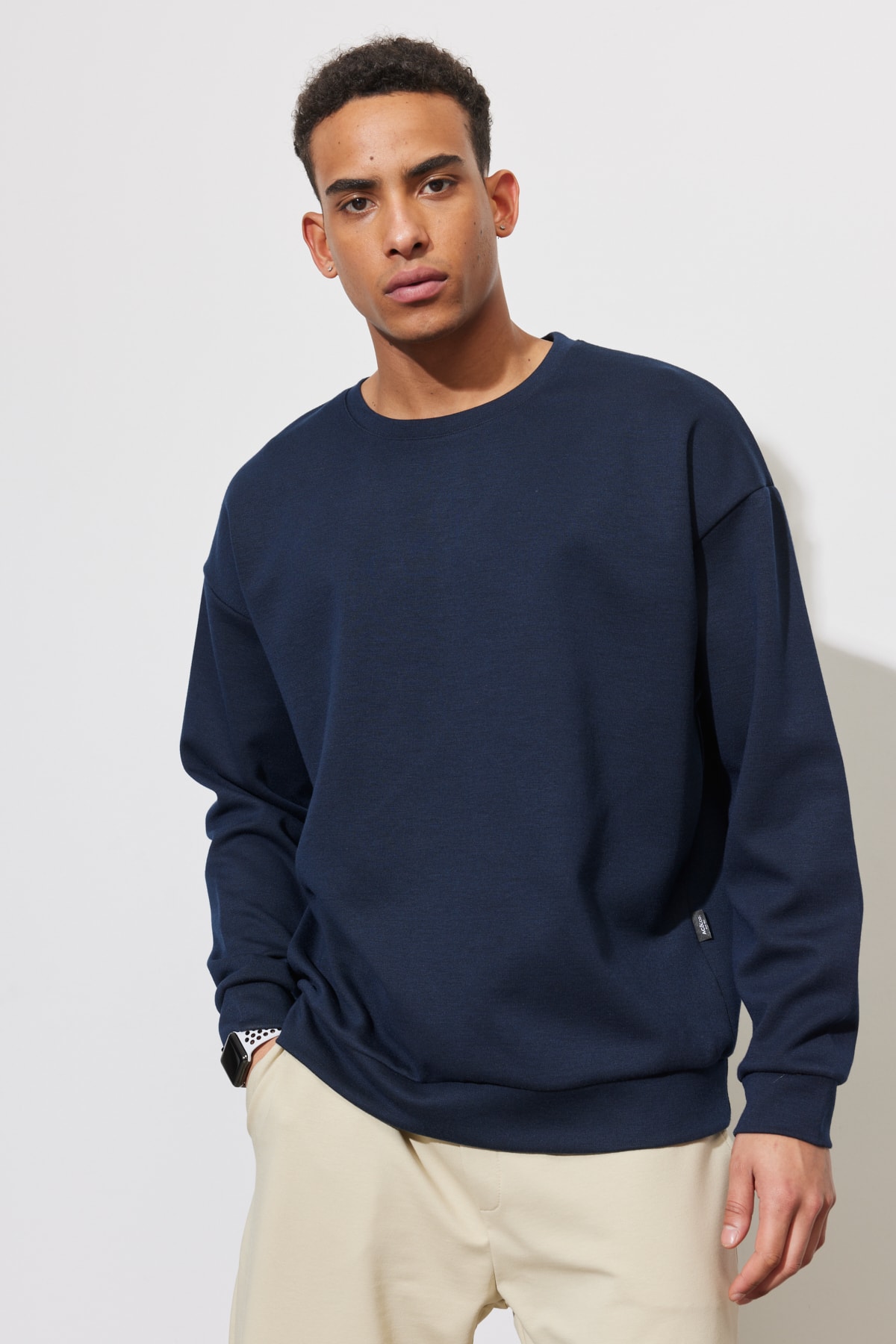 AC&Co / Altınyıldız Classics Sweatshirt Dunkelblau Oversized Fast ausverkauft