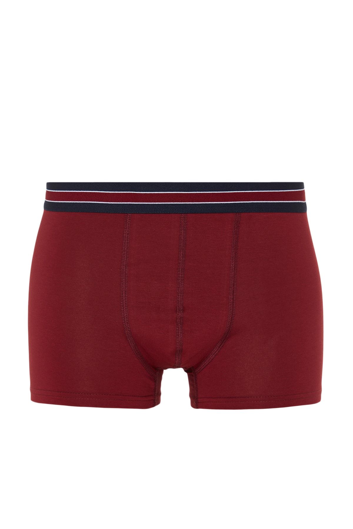 Trendyol Collection-Zestaw 3 bokserek w paski z elastycznej tkaniny w kolorze claret red-grey-navy Blue - TMNSS23BX00016 6
