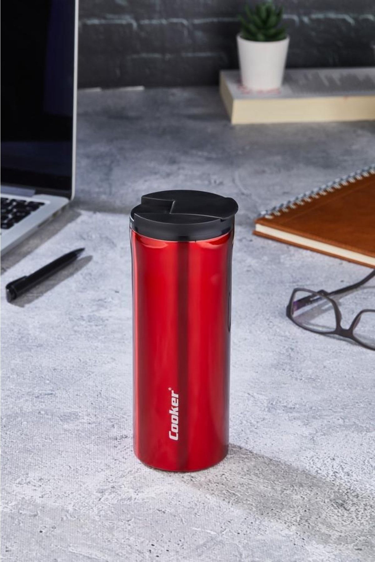 فلاسک قرمز Assos 0.40 میل فنجان فولادی Cooker