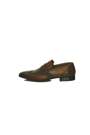 Erkek Açık Kahve Bağcıksız İçi Dışı Hakiki Deri Klasik Ayakkabı CarloSergiotti3000