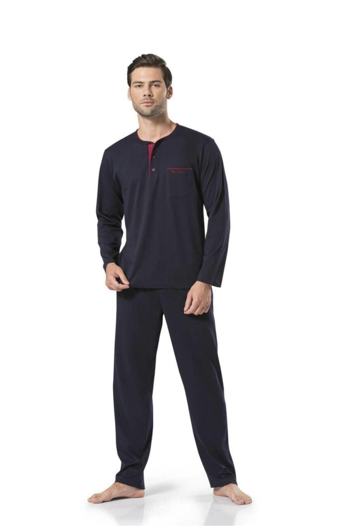 ست پیژامه آبی مردانه لباس خواب 2000 اورجینال Pierre Cardin