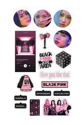 Black Pink Jisoo, Jennie, Lisa Ve Rosé Temalı 17 Adet Ajanda, Laptop, Telefon, Planlayıcı Stickerset E1172