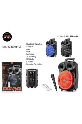 Bluetooth Hoparlör Taşınabilir / Karaoke / Extra Bass / Led Işıklı / 8'inç Kts-1089 SBZ-1089