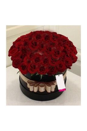 Büyük Silindir Kutuda Kadife Kırmızı Güller Dekoratif Kutu Sevgili Buketi, Kız Isteme Buketi rzzkbhutejkl