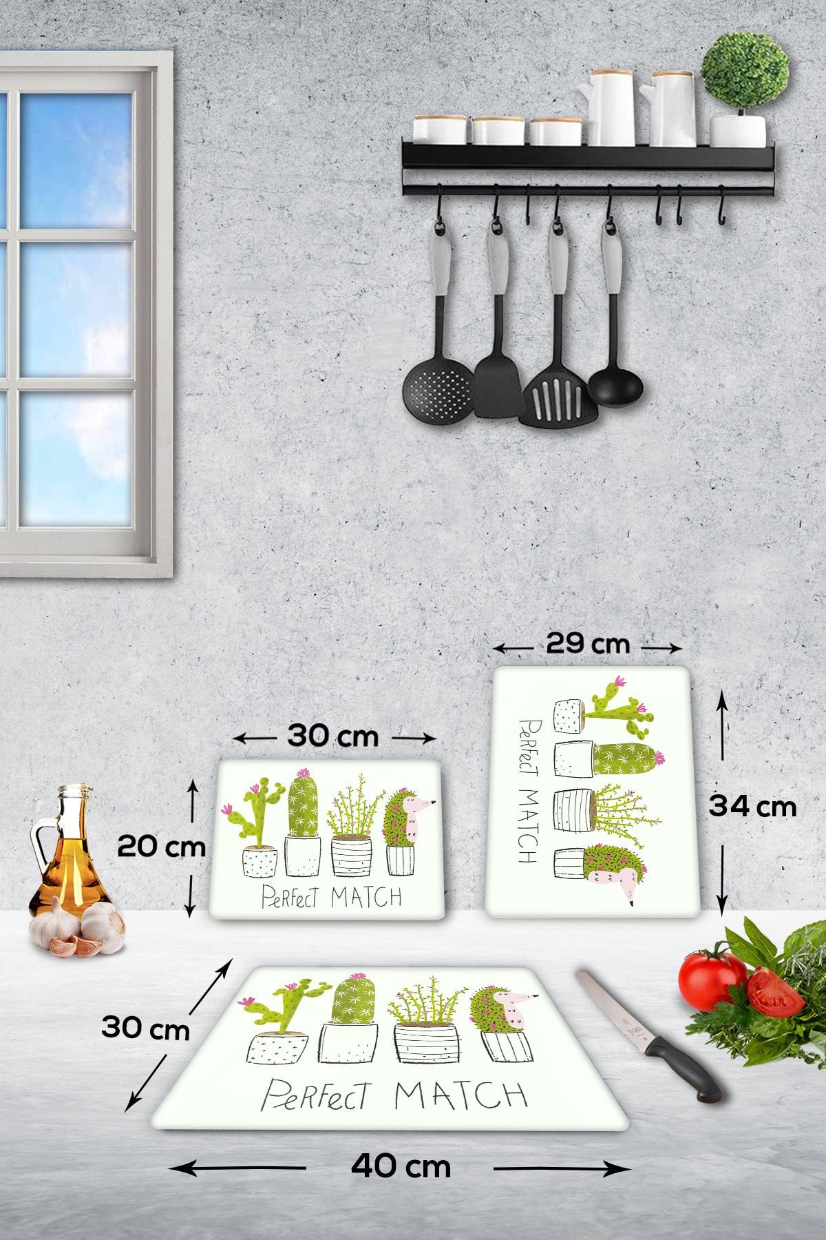 Decorita-مجموعة من 3 قطع مناسبة تمامًا| لوح تقطيع الزجاج - لوح تقطيع الزجاج 2