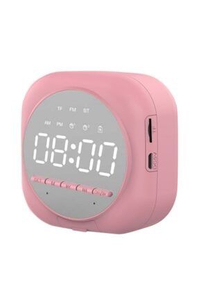 Q12 Dekoratif Bluetooth Hoparlör Fm Radyo Dijital Masa Saati Alarm Uyandırma Revix-HomeCare Q12