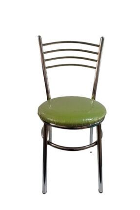 Nikelajlı Yeşil 6 Adet Tatlı Mutfak Bahçe Sandalyesi NİKELAJLI 6 LI TATLI YEŞİL