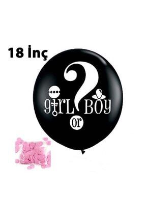 Cinsiyet Balonu - Cinsiyet Açıklama Ve Öğrenme Balonu - Pembe Konfetili - Parti - 18 Inç RN0455