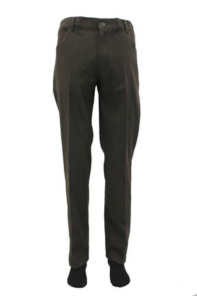 Fistan Store Erkek Kahverengi Italyan Kesi Dar Paça Kışlık Büyük Beden Keten Pantolon Fistan Erkek Pantolon TRC-127