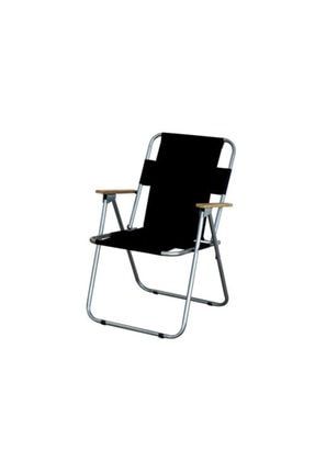 Ahşap Kollu Siyah Katlanabilir Sandalye 420-S